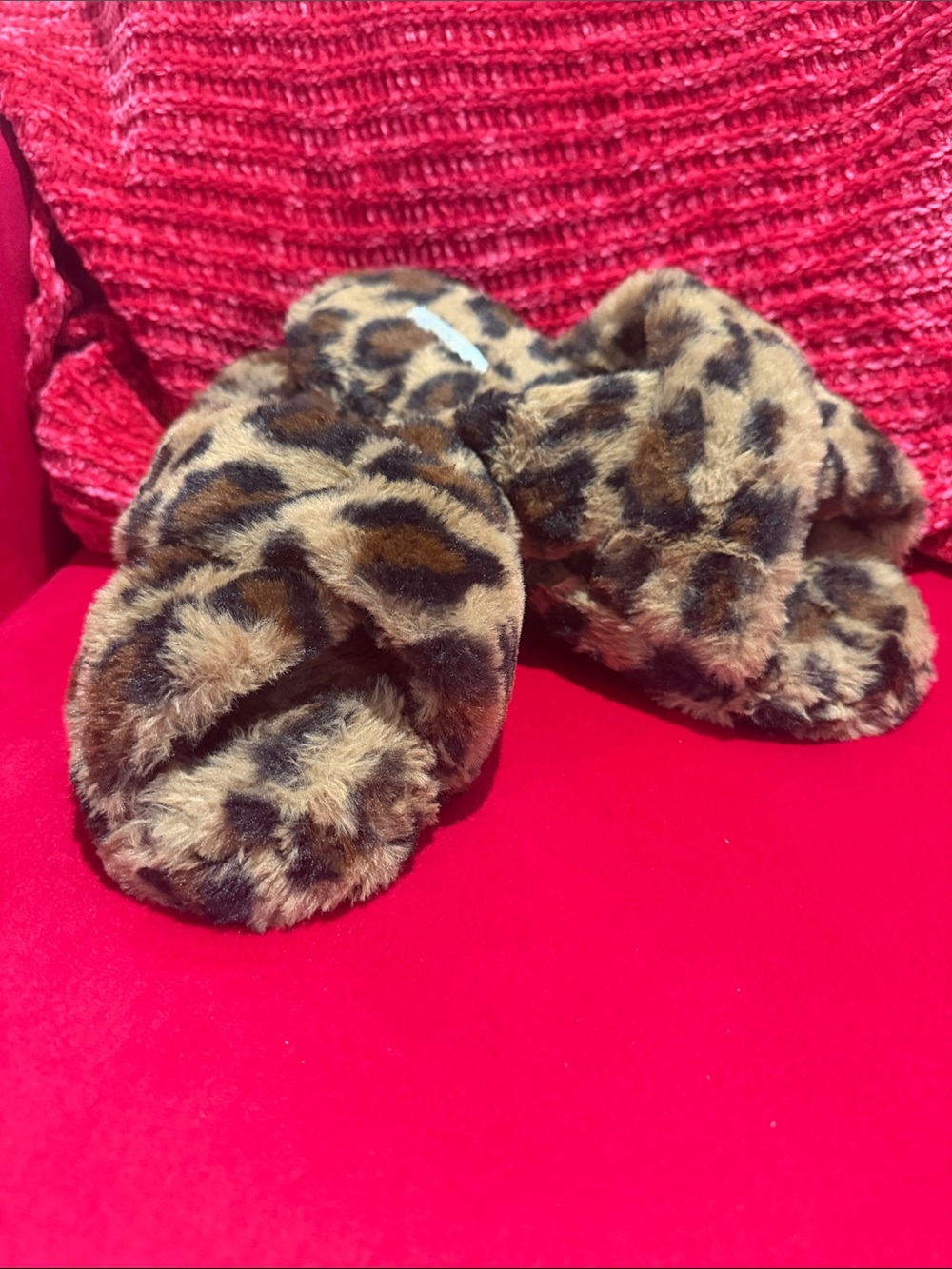 Mixit Leopard Print Fuzzy Slippers - Brown/Black